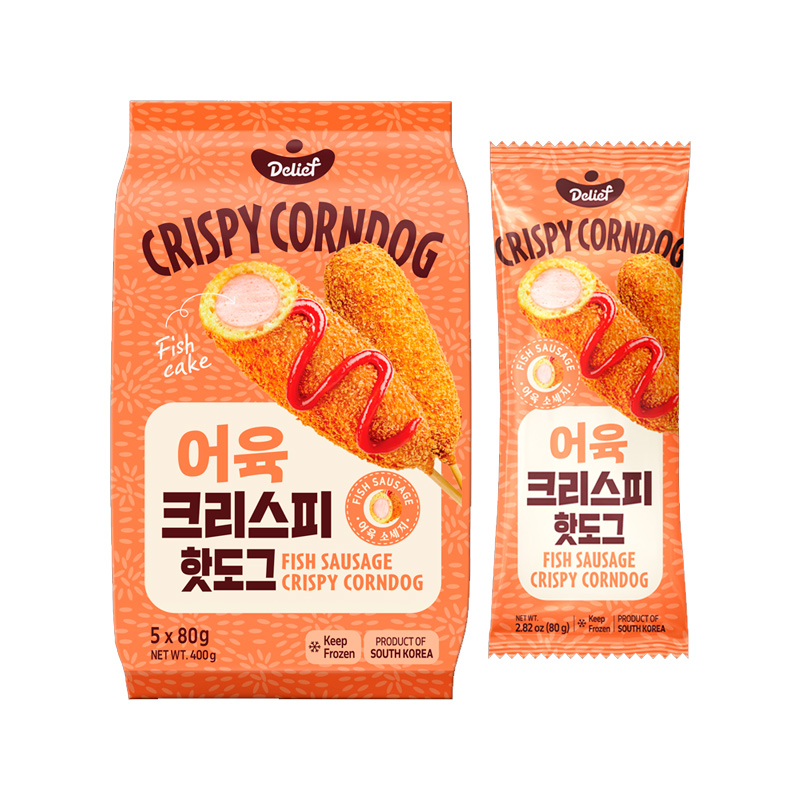DELIEF Fish Sausage Crispy Corndog (F) 80g x 5p x 12