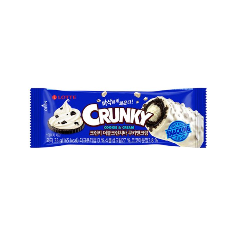 LOTTE Crunky Double Crunch Bar Cookie & Cream 33g x 60