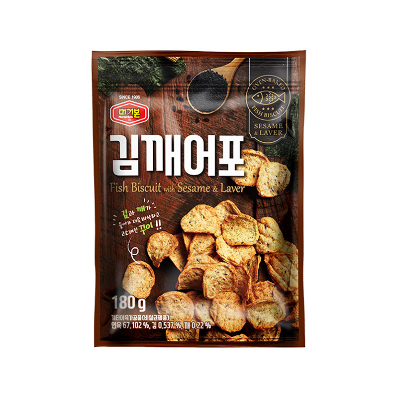 MURGERBON Dried Crunchy Fish Snack with Seaweed Flavor 180g x 8