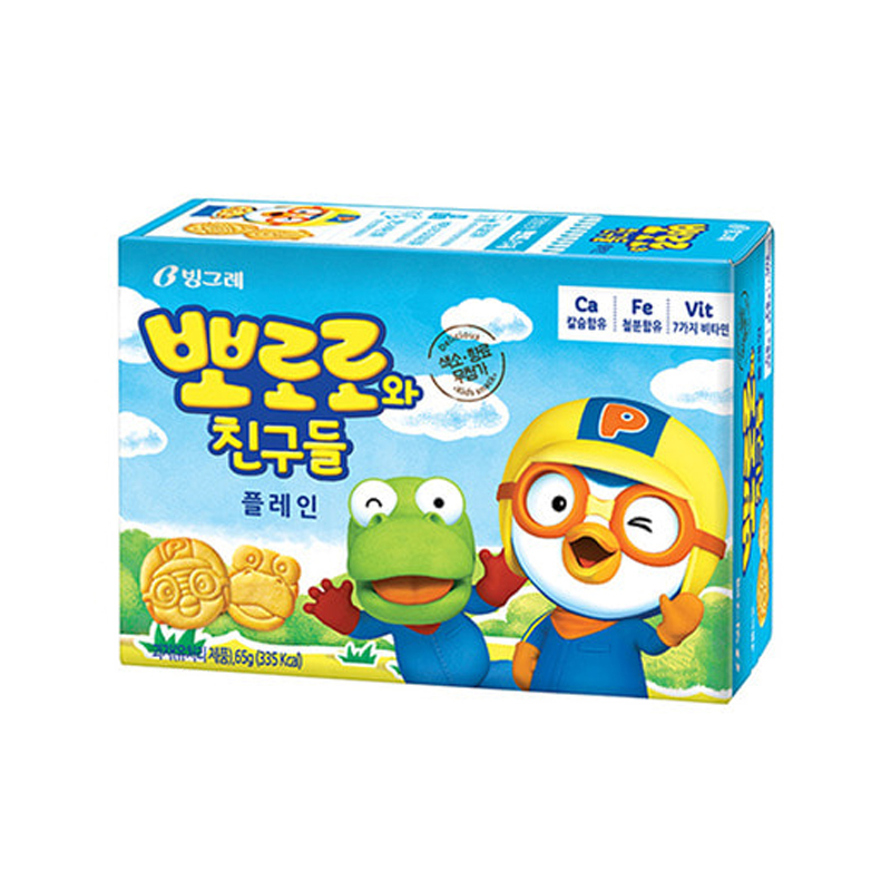 BINGGRAE Pororo Cookie Plain 65g x 20