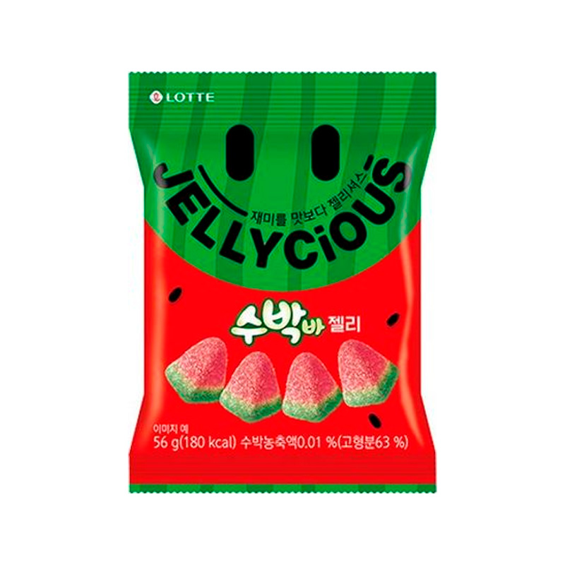 LOTTE Jellycious Watermelon Bar Jelly 56g x 32