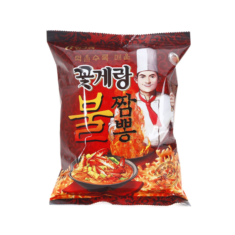 BINGGRAE Crab Shaped Snack Fire Champon Taste 70g x 16