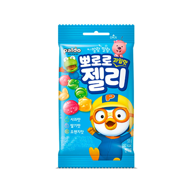 PALDO Pororo 3 Fruit Flavored Gumi Jelly 53g x 48