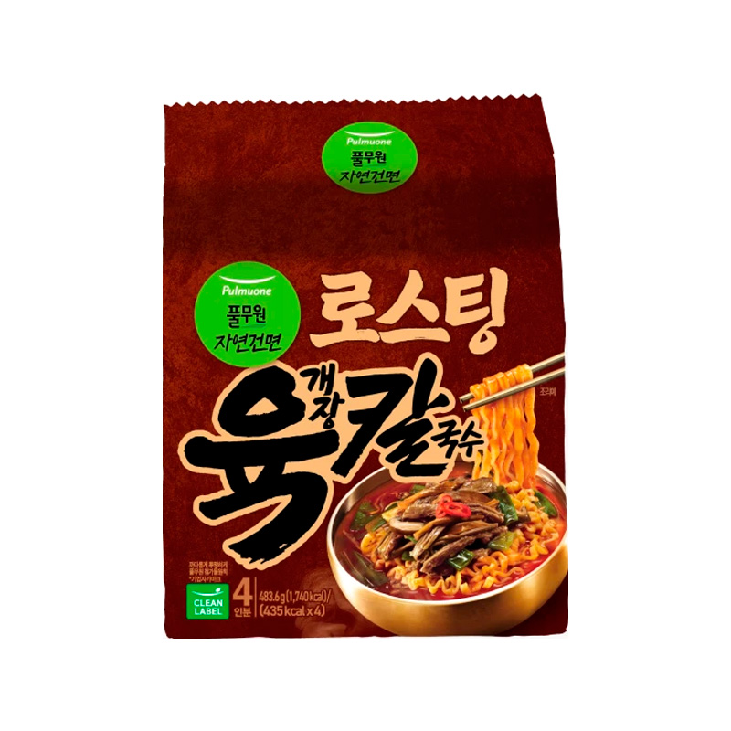 PULMUONE Non-fried Ramen Noodles with Spicy Beef Broth 120.9g x 4p x 8