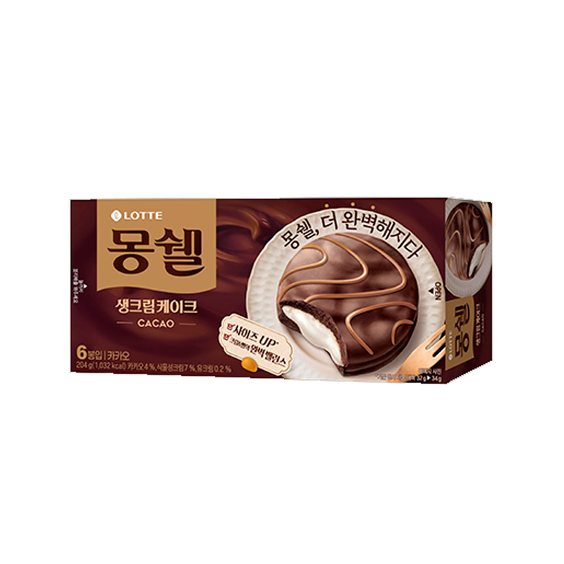 LOTTE Monshell Fresh Cream Cacao 204g x 16