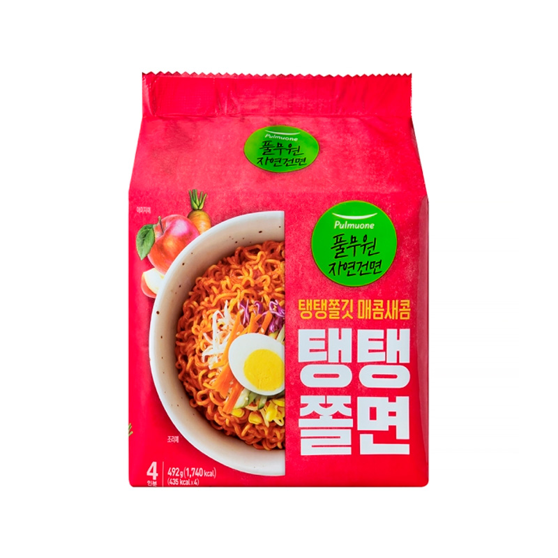 PULMUONE Non-fried Spicy Cold Chewy Noodles 123g x 4p x 8