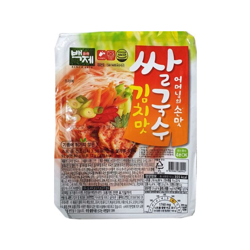 BAEKJE Rice Noodle Kimchi Flavor 92g x 30