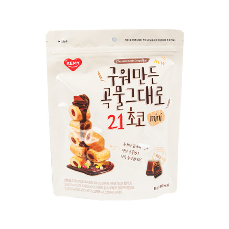 KEMY Korean 21 Grain Crispy Roll Chocolate Mini 80g x 30