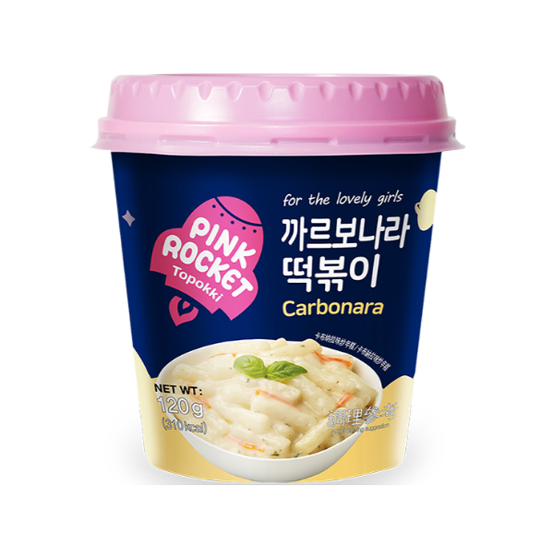 YOUNGPOONG Pink Rocket Carbonara Tteokbokki Cup 120g x 30