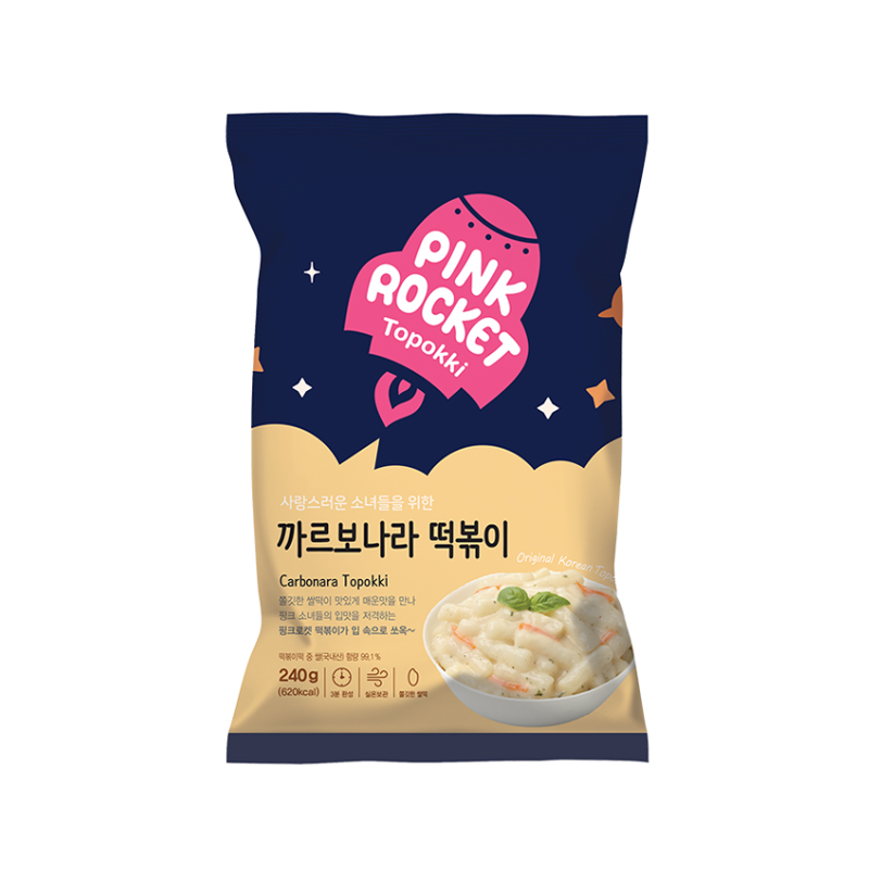 YOUNGPOONG Pink Rocket Carbonara Tteokbokki Pack 240g x 24