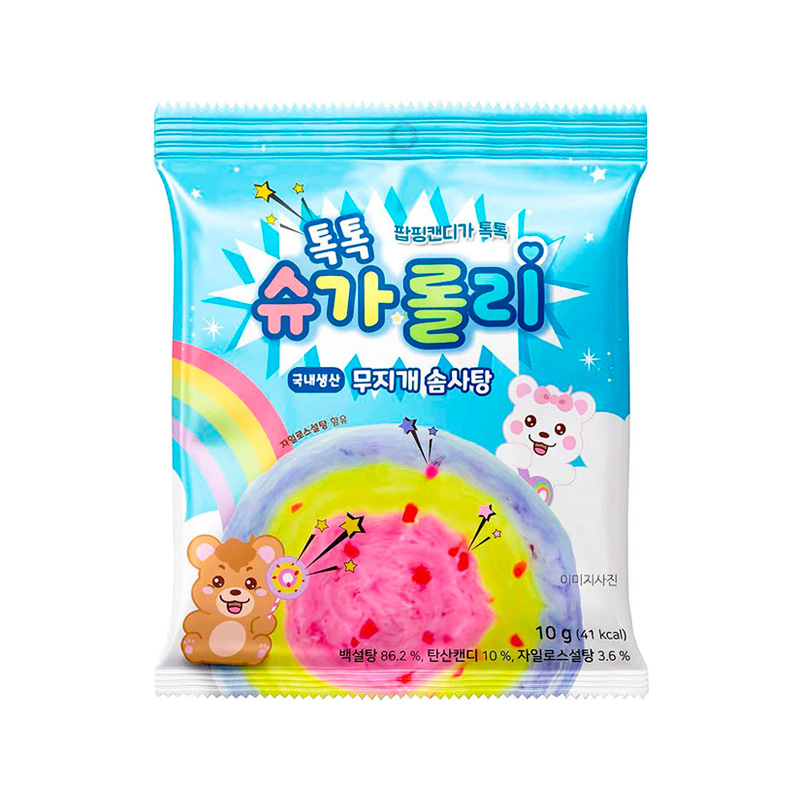 SUGAROLLY Popping Rainbow Cotton Candy 10g x 60