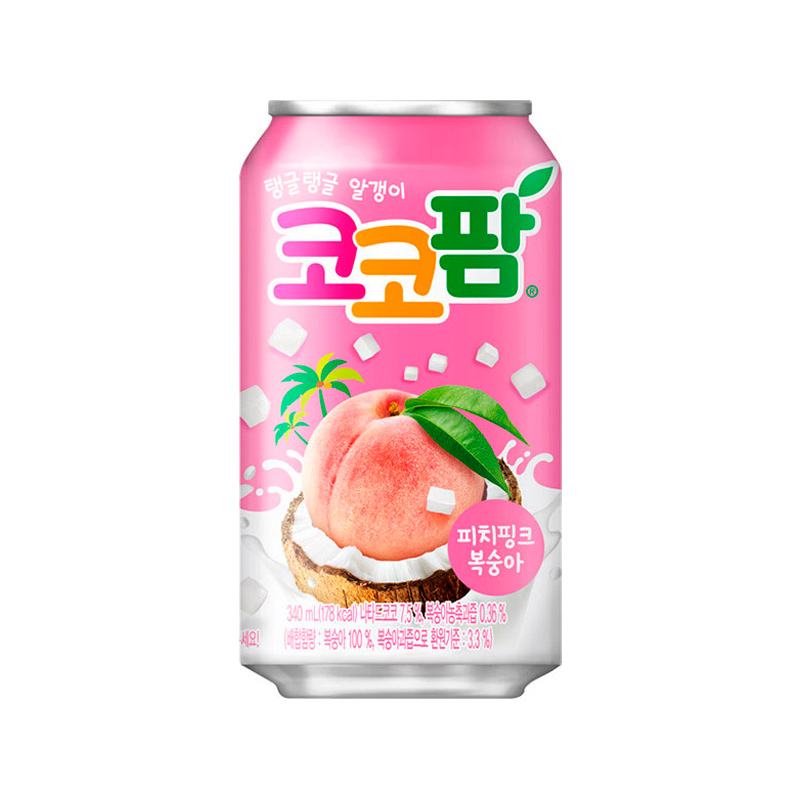 HTB Coco Palm Soda Peach Pink 340ml x 24