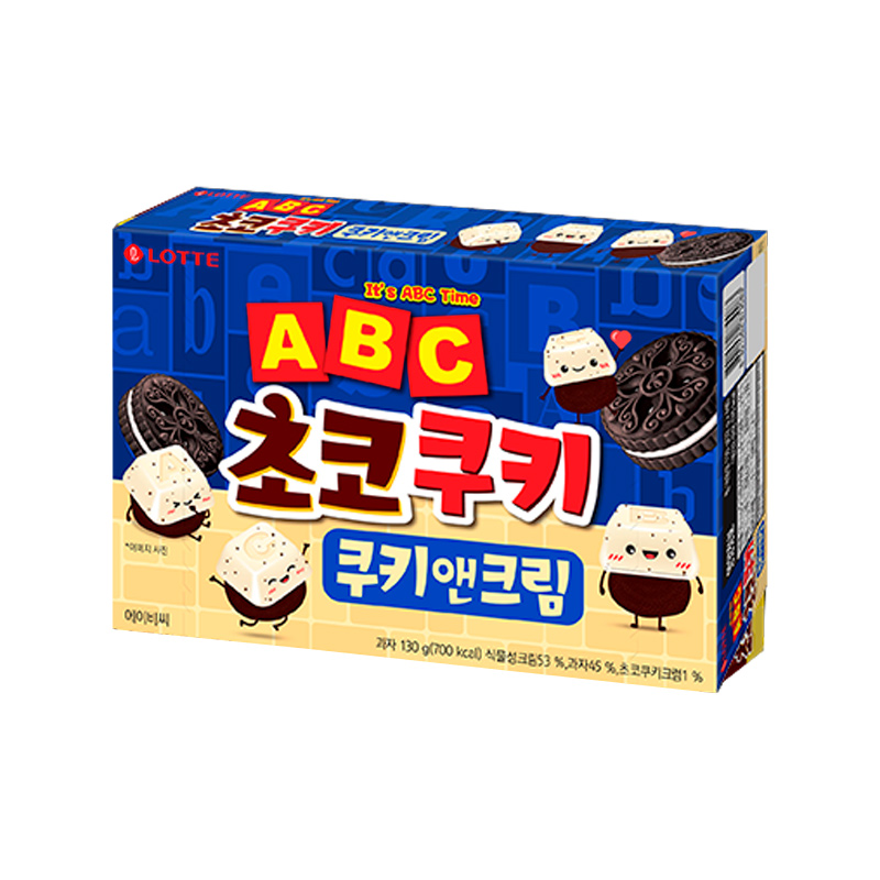 LOTTE ABC Chocolate Cookie & Cream 130g x 18