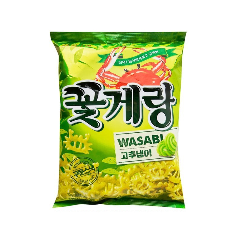 BINGGRAE Crab Shaped Snack Wasabi Taste 70g x 16