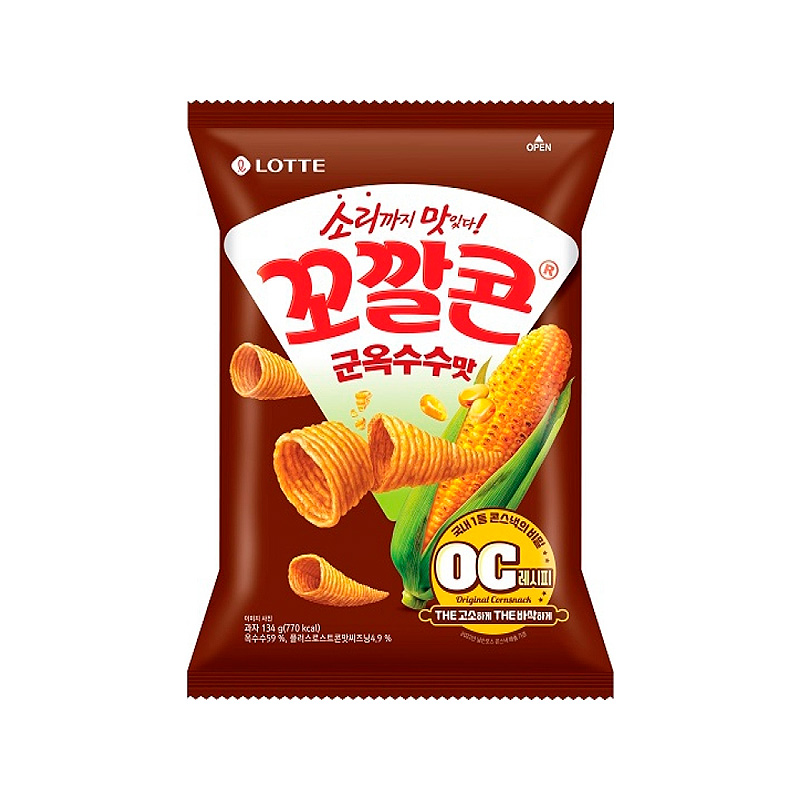 LOTTE Cone Shaped Corn Snack Roasted Flavor 134g x 12