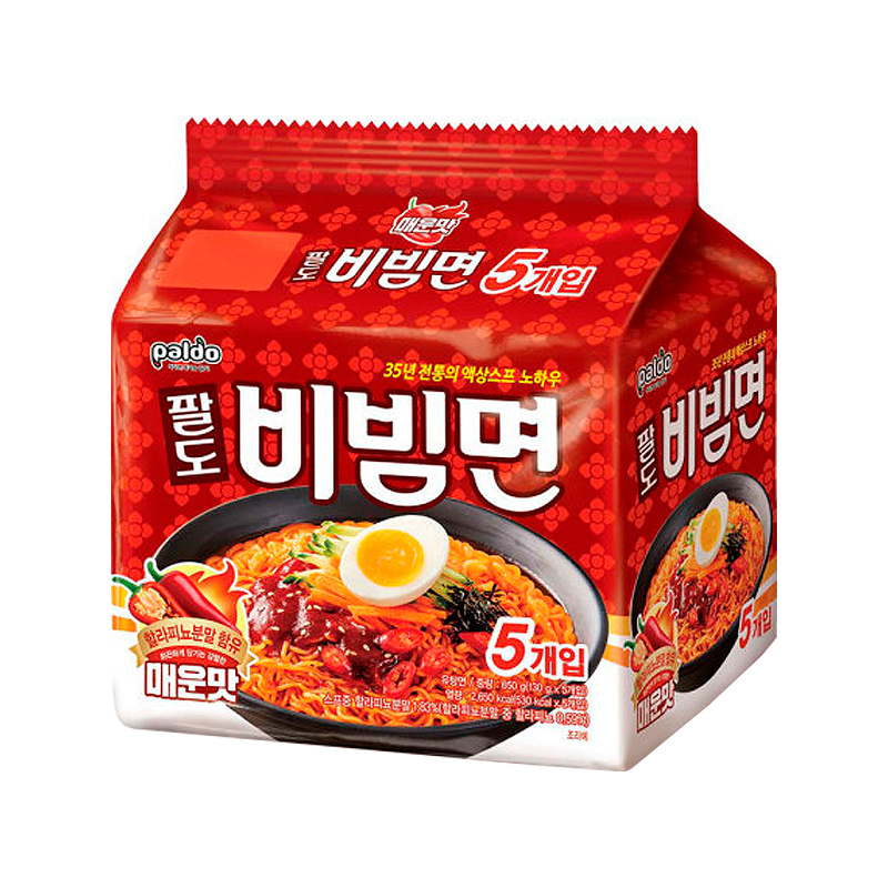 PALDO Spicy and Chewy Cold Noodle Spicy 130g x 5p x 8