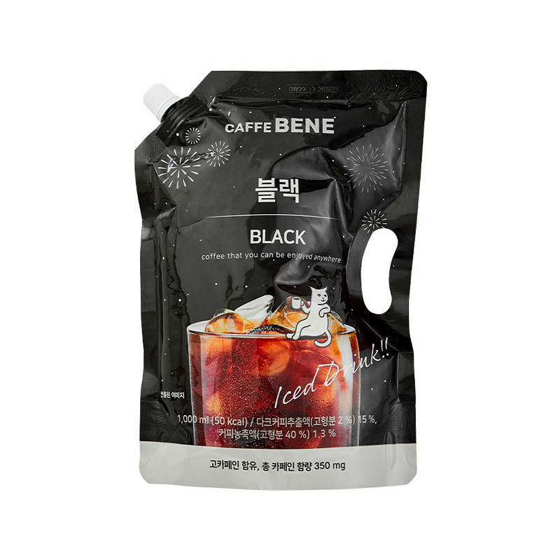 CAFFE BENE Black pouch coffee 1000ml x 6