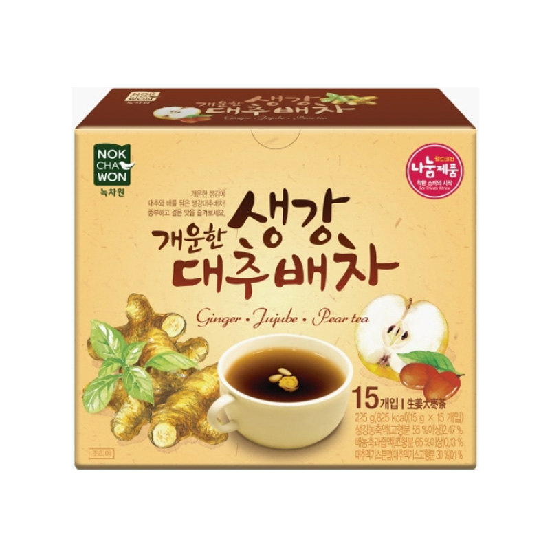 NOKCHAWON Ginger&Jujube&Pear Tea 15g x 10p x 12