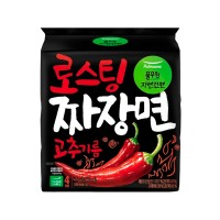 PULMUONE Dried Noodles Roasted Jajangmyeon Chilli Oil 102.5g x 4p x 8