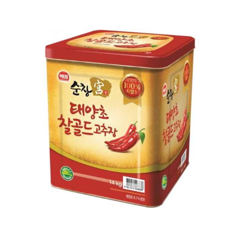 SAJO HAEPYO Sunchanggung Taeyangcho Gold Spicy Red Pepper Paste Can 14kg x 1