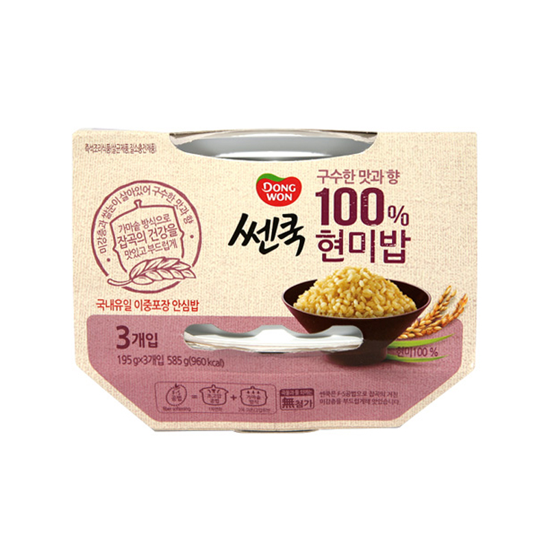 DONGWON 100% Brown Rice 195g x 3p x 6