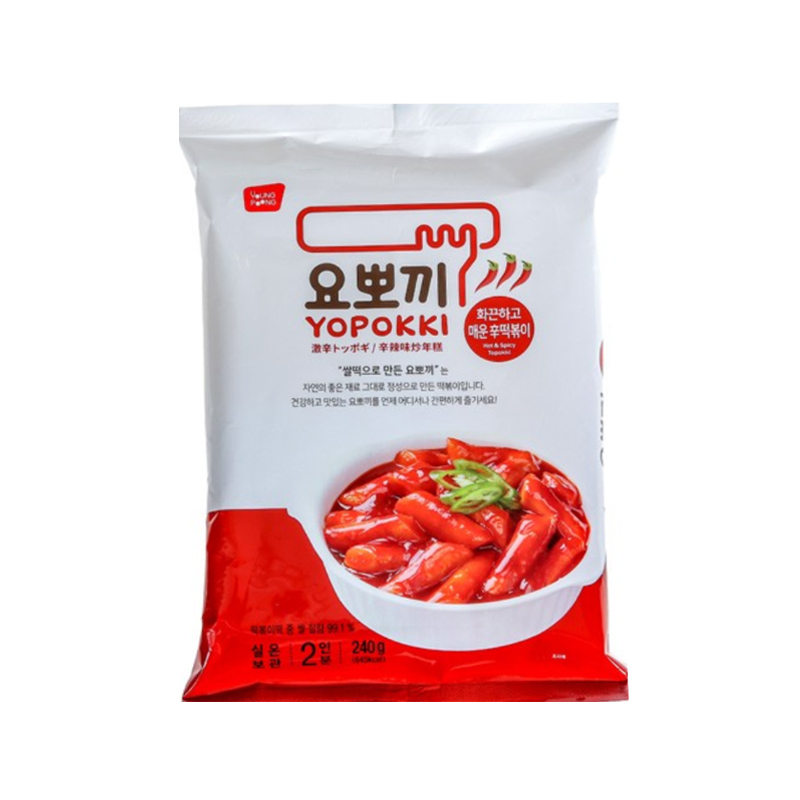 YOUNGPOONG Yopokki Hot and Spicy Tteokbokki Pack 240g x 24