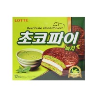 LOTTE Choco Pie Green Tea 12ea (E) 336g x 8