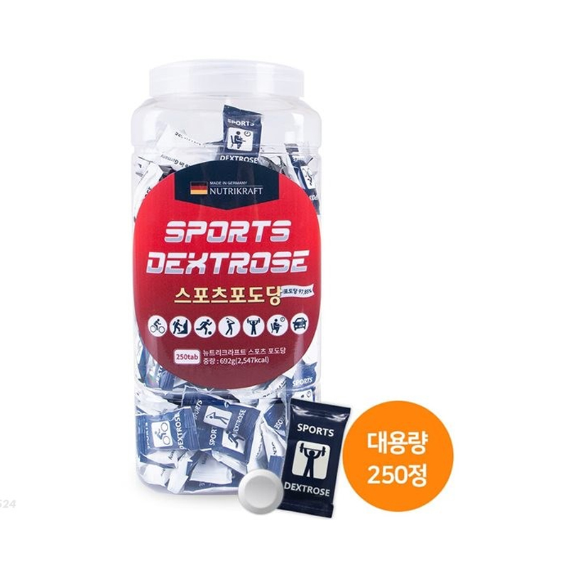 MONK'S Nutrikraft Sports Dextrose 250tab 692g x 12