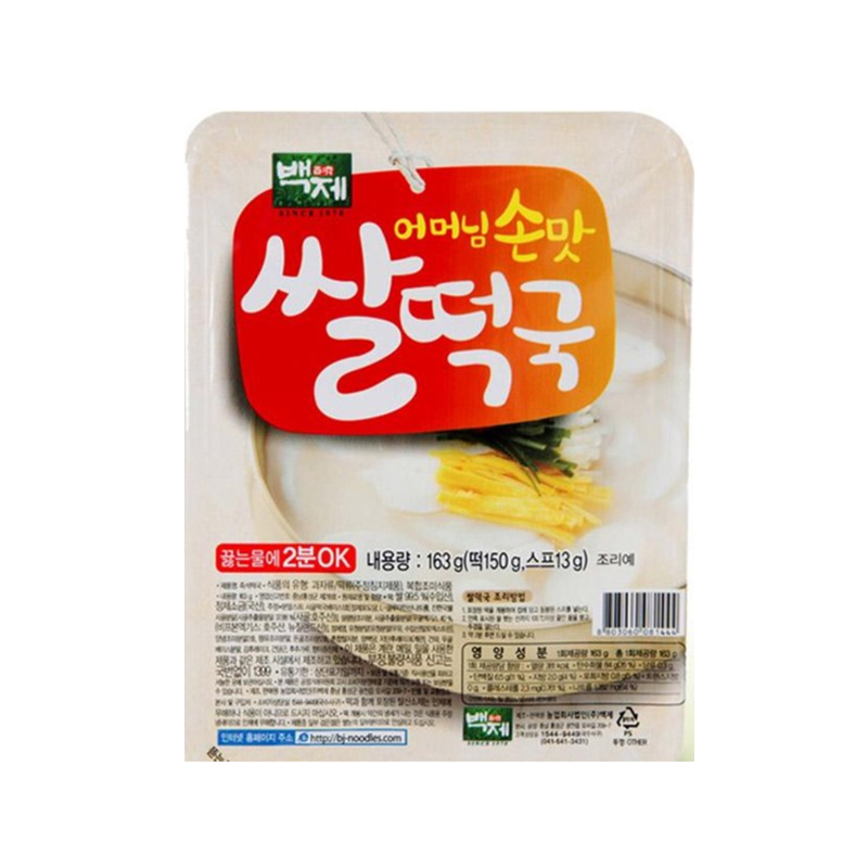 BAEKJE Mother's hand-flavored Rice Cake Soup 163g x 18