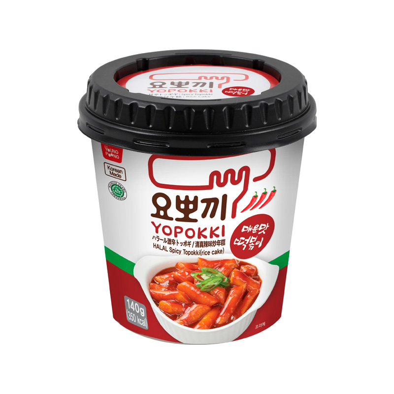 YOUNGPOONG Yopokki Spicy Tteokbokki Cup HALAL 120g x 30