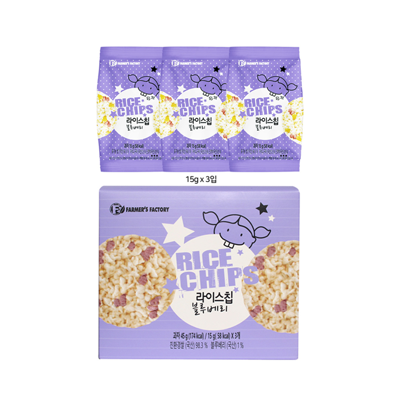 FARMERS FACTORY Rice Chip Blueberry 45g x 8