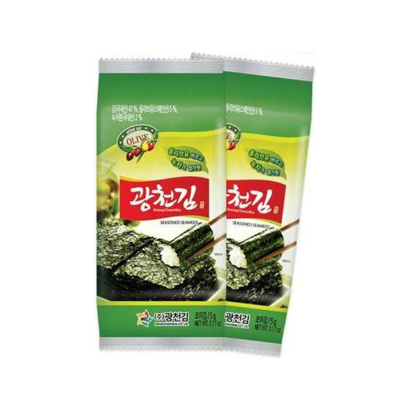 KWANGCHEONKIM Olive Green Tea Lunch Box Laver 5g x 9p x 10