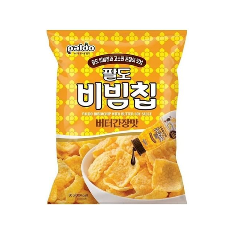 PALDO Bibim Chip Butter Soy Sauce Flavor 80g x 12