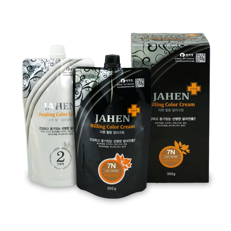 JAHEN Healing Hair Color Cream 7N Right Brown 300g x 24