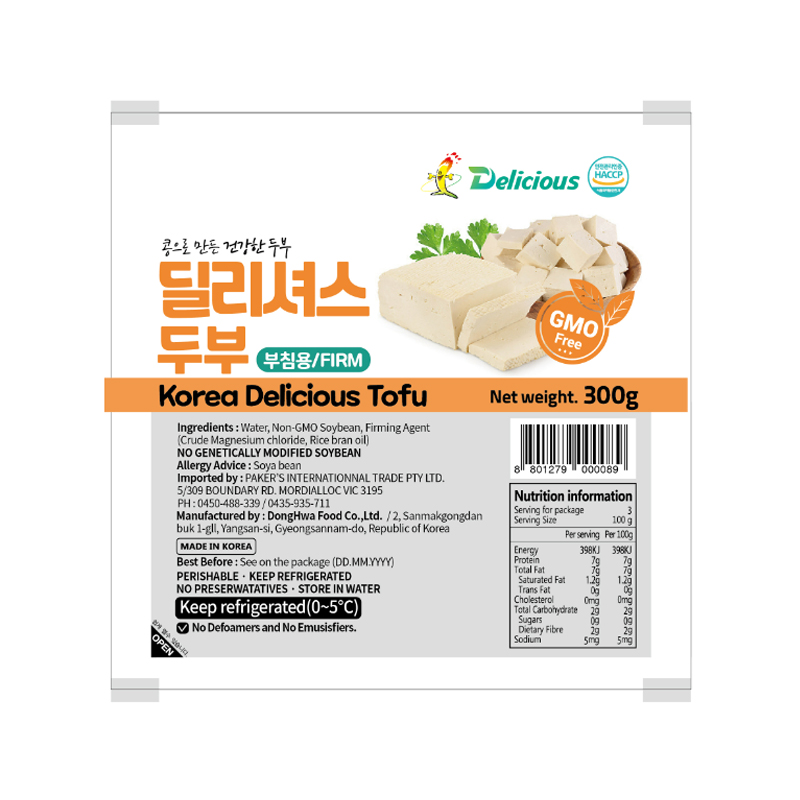 DELICIOUS Korea Firm Tofu (R) 300g x 30