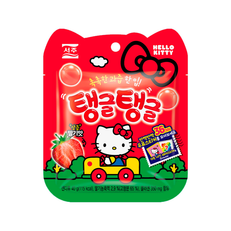 SEOJU Hello Kitty Sticker Jelly Strawberry Flavor 40g x 36
