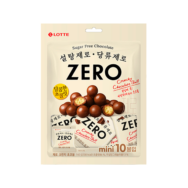 LOTTEWELLFOOD Zero Crunchy Chocolate Ball 140g x 18