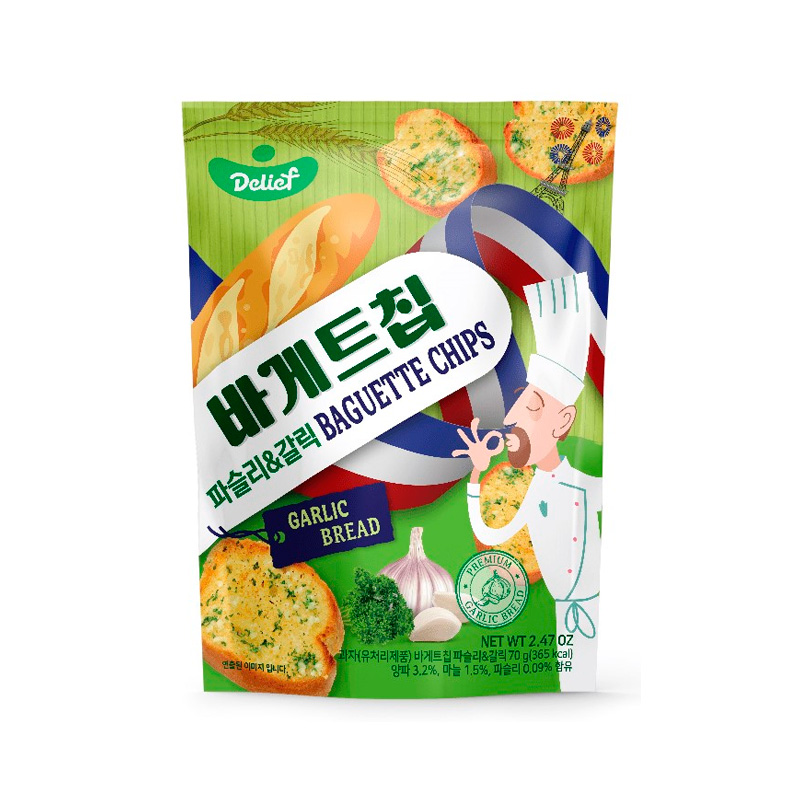 DELIEF Baguette Chips Parsley and Garlic Flavor 70g x 40