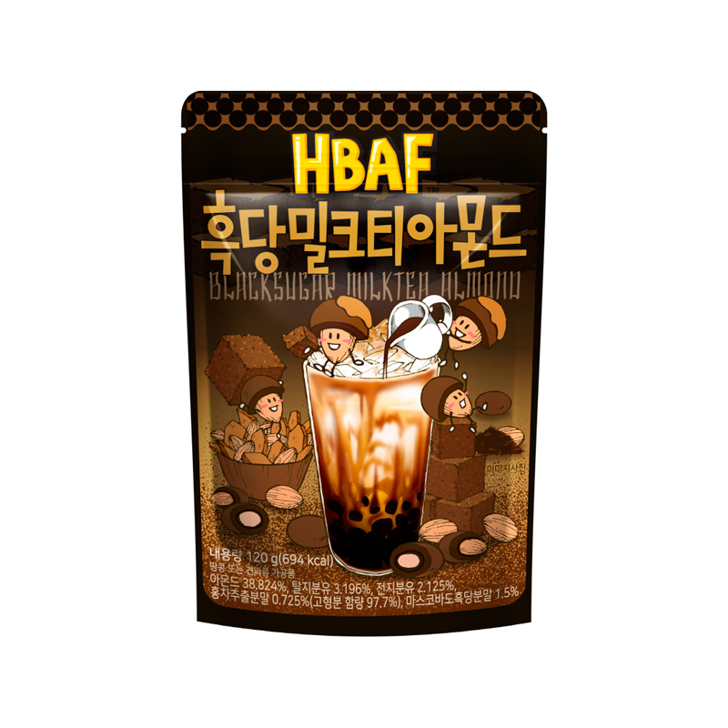 HBAF Black Sugar Milk Tea Almond 120g x 20