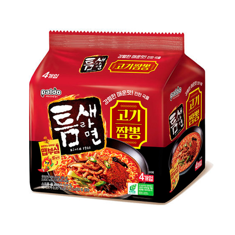 PALDO Teumsae Ramen Meat Jjambbong 120g x 4p x 8