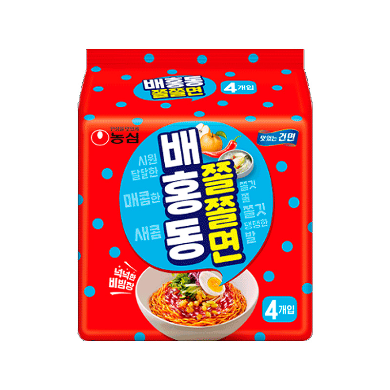 NONGSHIM Baehongdong Chewy Noodles 129g x 4p x 8