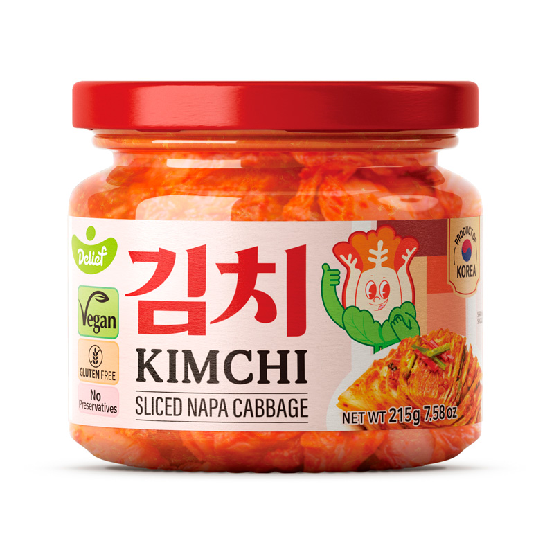 DELIEF Sliced Napa Cabbage Kimchi Bottle 215g x 12