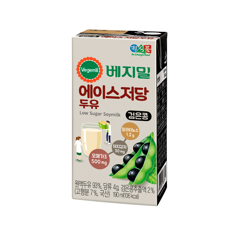 DR.CHUNG'S FOOD Vegemil Black Bean Ace Low Sugar Soymilk 190ml x 96