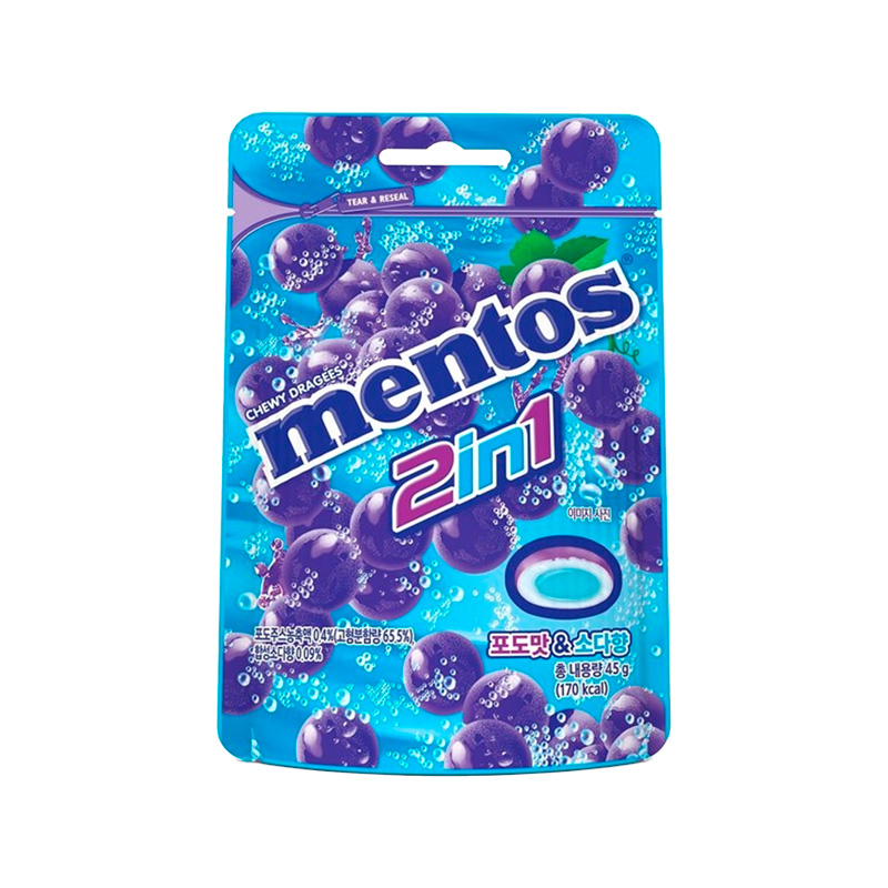 NONGSHIM Mentos 2IN1 Grape Soda Flavor 45g x 100