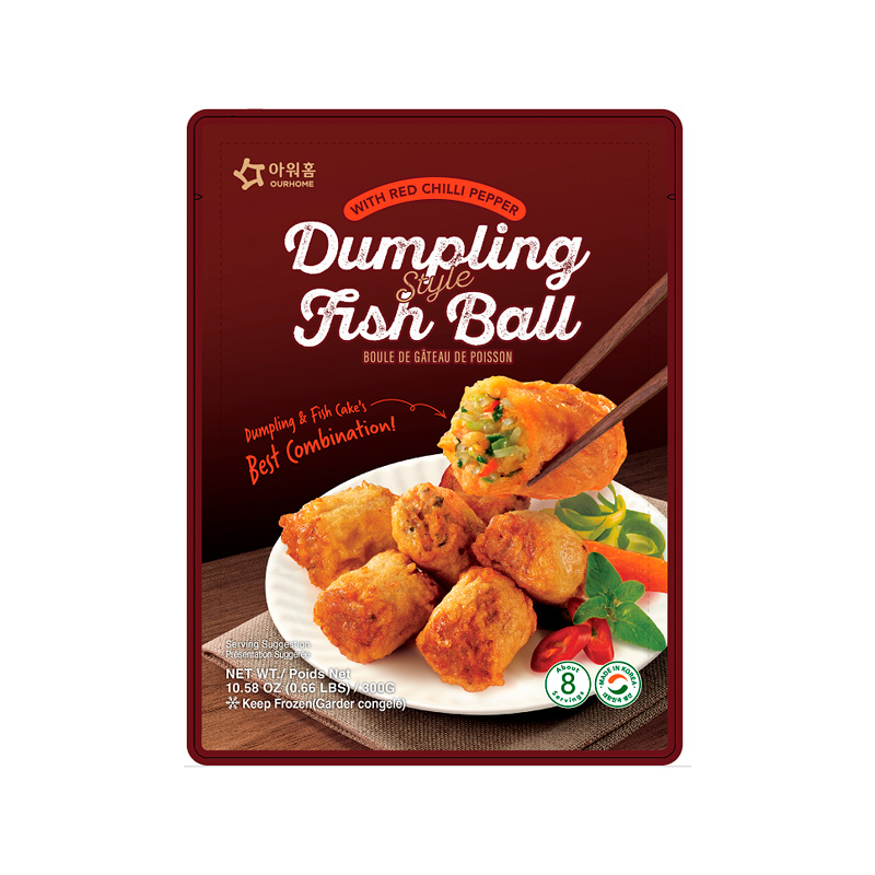 OURHOME Dumpling Style Fish Ball With Red Chilli Pepper (F)(E) 300g x 12