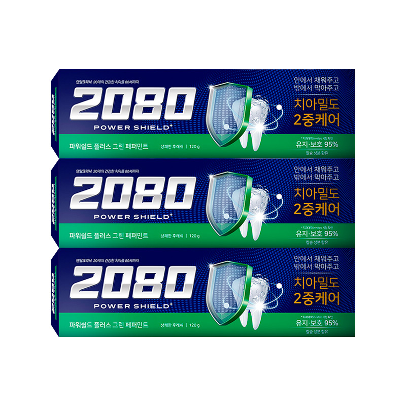 AEKYUNG 2080 Power Shield Plus Toothpaste Green 140g x 3p x 12