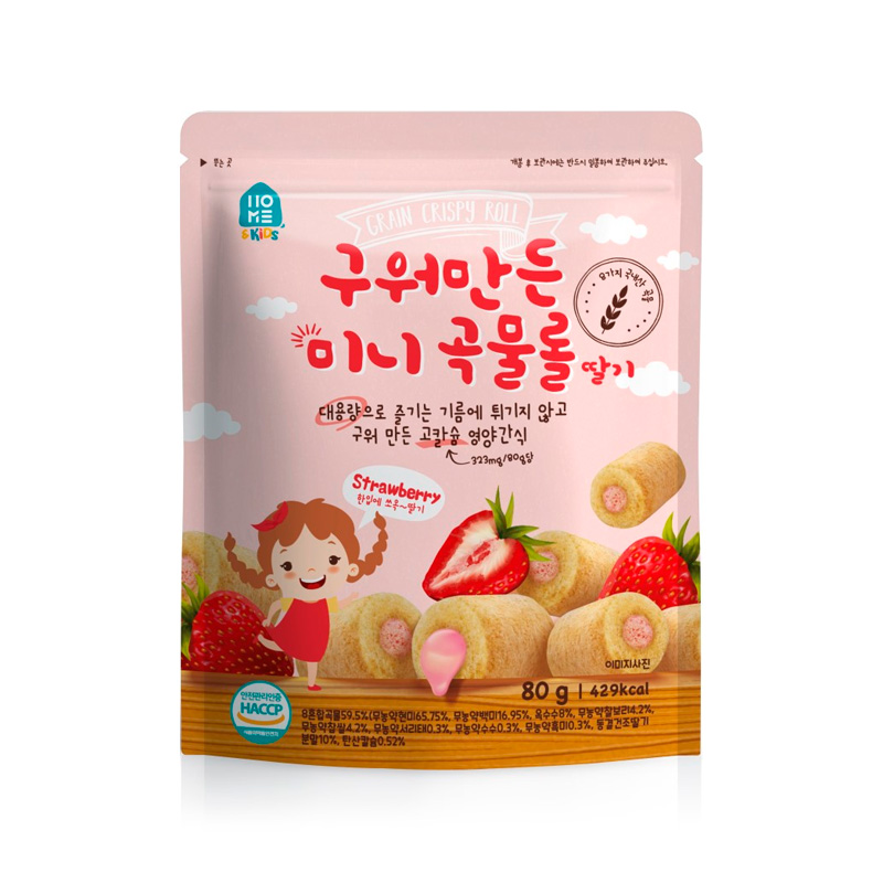 HOME&KIDS baked mini crispy rolls Strawberry 80g x 7