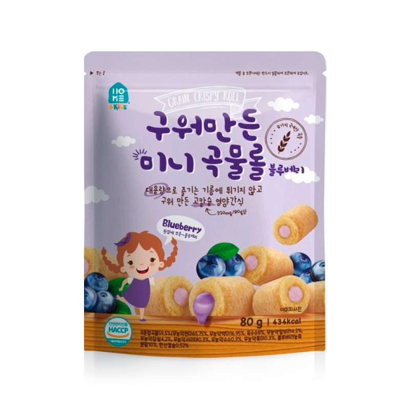 HOME&KIDS baked mini crispy rolls Blueberry 80g x 7