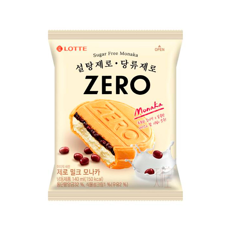 LOTTE Zero Milk Monaka (F) 140ml x 24