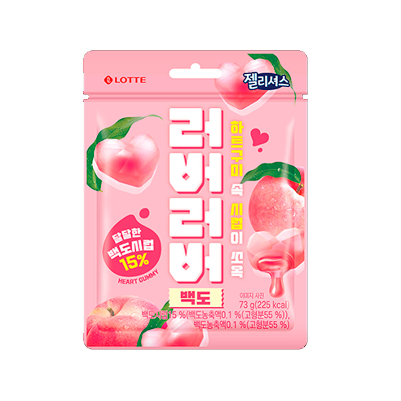 LOTTE Jellycious Heart Gummy White Peach 73g x 32